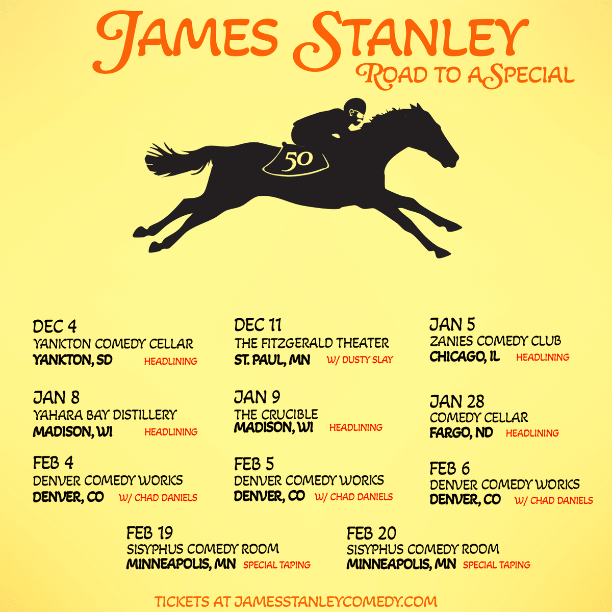 James Stanley Comedy Ticket Sisyphus Brewing 